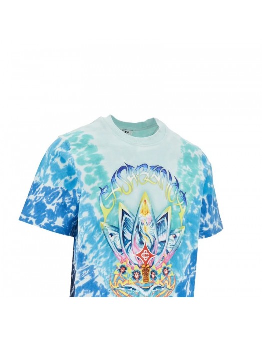 Tricou CASABLANCA, 'Surf Lotus' print Tie-Dye T-shirt - MSP26JTS00123EXBCSURFLOTUS