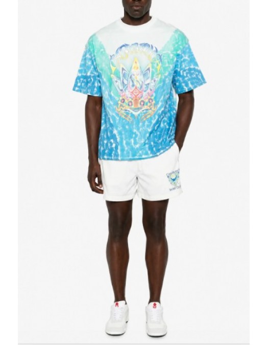 Tricou CASABLANCA, 'Surf Lotus' print Tie-Dye T-shirt - MSP26JTS00123EXBCSURFLOTUS