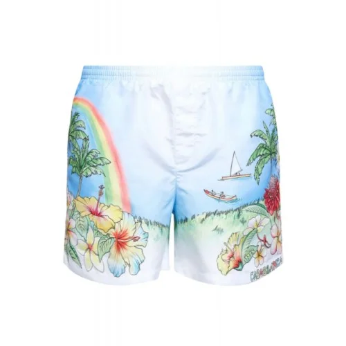 Short CASABLANCA, Aloha-print swim shorts