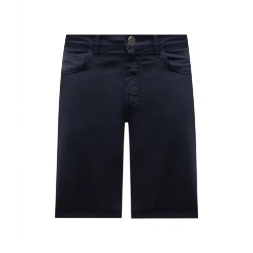 BERMUDE STEFANO RICCI, Logo Insert, Cotton, Navy Blue