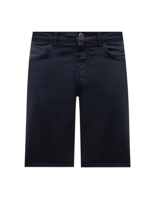 BERMUDE STEFANO RICCI, Logo Insert, Cotton, Navy Blue - MST5200290T0182B062