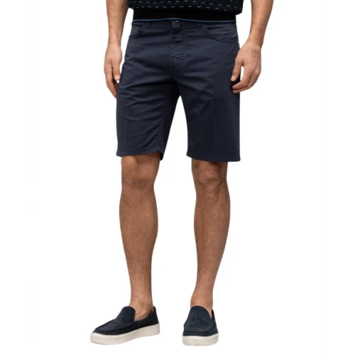 BERMUDE STEFANO RICCI, Logo Insert, Cotton, Navy Blue