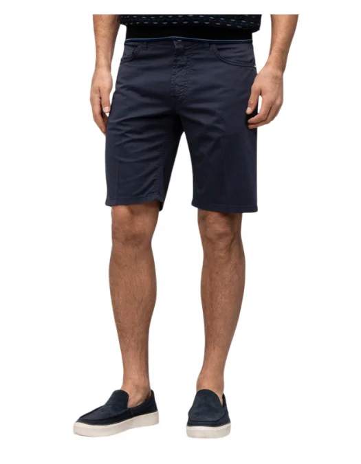 BERMUDE STEFANO RICCI, Logo Insert, Cotton, Navy Blue - MST5200290T0182B062
