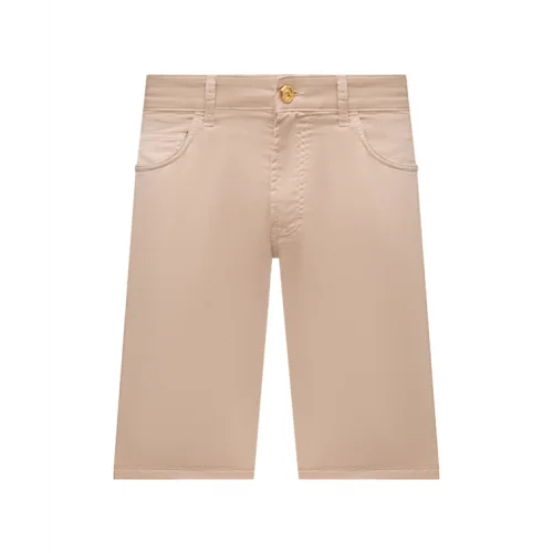 BERMUDE STEFANO RICCI, Logo Insert, Cotton, Beige