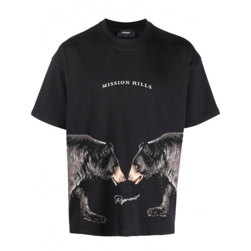 Tricou Represent, Black Bear Print, Black, Regular Fit Tricou Represent, Black Bear Print, Black, Regular Fit