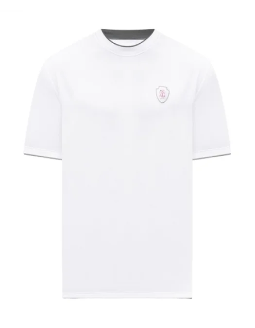 Tricou BRUNELLO CUCINELLI, Small Logo Print, White - MW8577427TCQI67 Tricou BRUNELLO CUCINELLI, Small Logo Print, White - MW8577427TCQI67