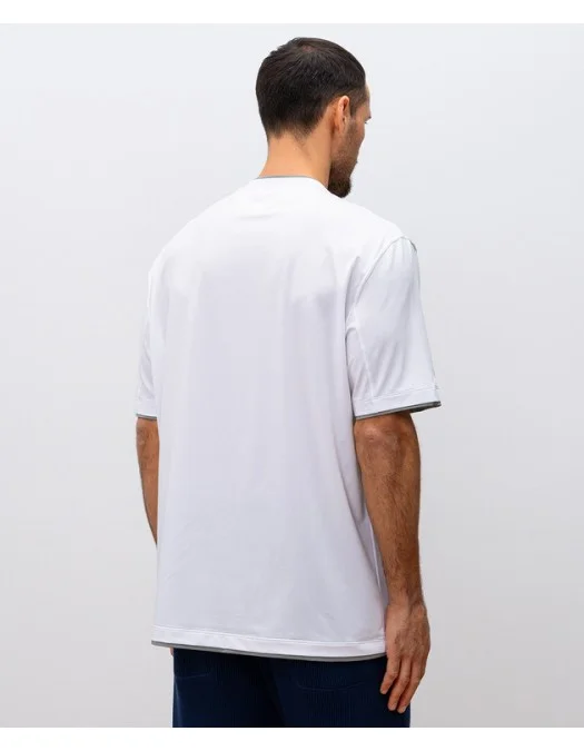 Tricou BRUNELLO CUCINELLI, Small Logo Print, White - MW8577427TCQI67 Tricou BRUNELLO CUCINELLI, Small Logo Print, White - MW8577427TCQI67