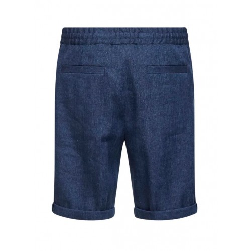 Pantaloni scurti Brunello Cucinelli Chevron Bermuda Shorts, Bleumarin