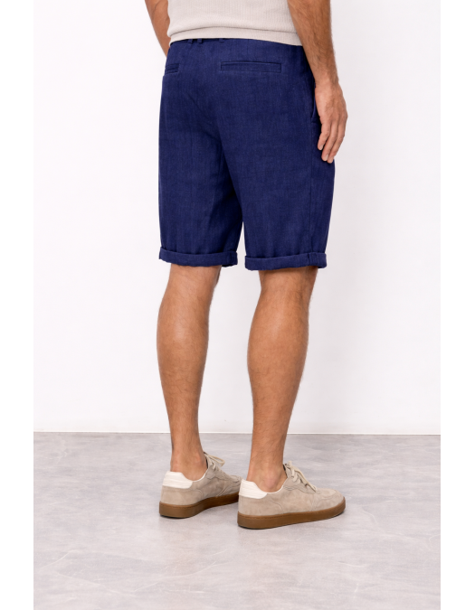 Pantaloni scurti Brunello Cucinelli Chevron Bermuda Shorts, Bleumarin - MZ408U0020C002