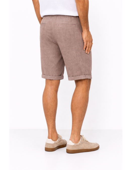 Pantaloni scurti Brunello Cucinelli Chevron Bermuda Shorts, Beige - MZ408U0020C009