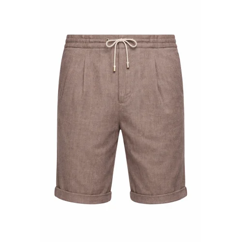 Pantaloni scurti Brunello Cucinelli Chevron Bermuda Shorts, Beige