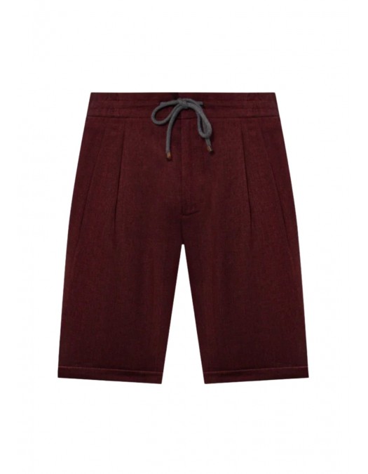 Pantaloni scurti Brunello Cucinelli Chevron Bermuda Shorts, Visiniu - MZ408U0020C016