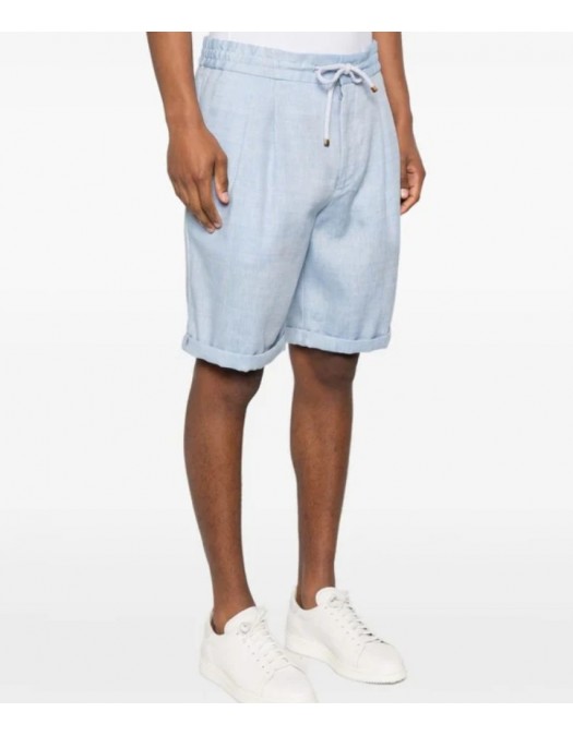 Pantaloni scurti Brunello Cucinelli Chevron Bermuda Shorts, Blue - MZ408U0020C024