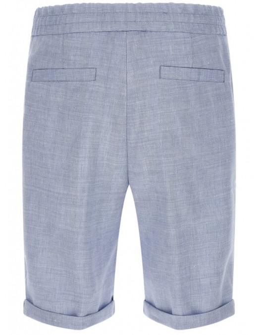 Pantaloni scurti Brunello Cucinelli Chevron Bermuda Shorts, Blue - MZ408U0020C024