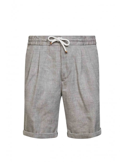 Pantaloni scurti Brunello Cucinelli Chevron Bermuda Shorts, Gri - MZ408U0020C027