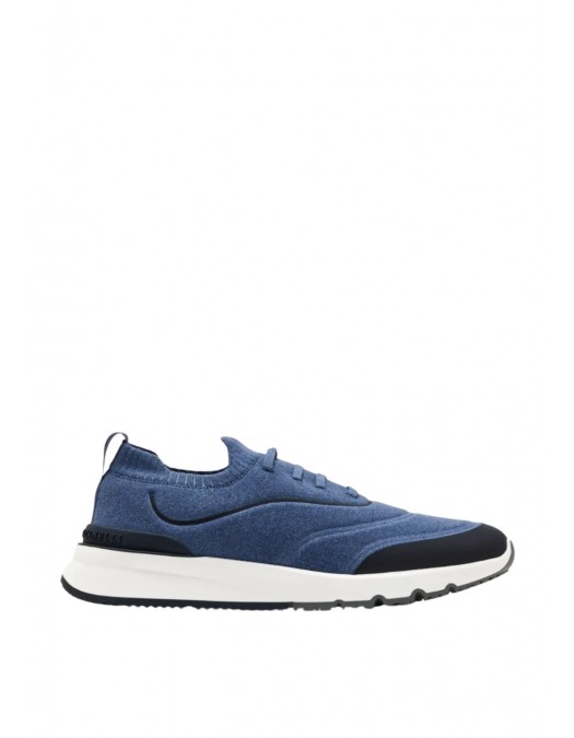 Sneakers, BRUNELLO CUCINELLO, Runners lace-up sneakers, Blue - MZUAUFO340CIK60