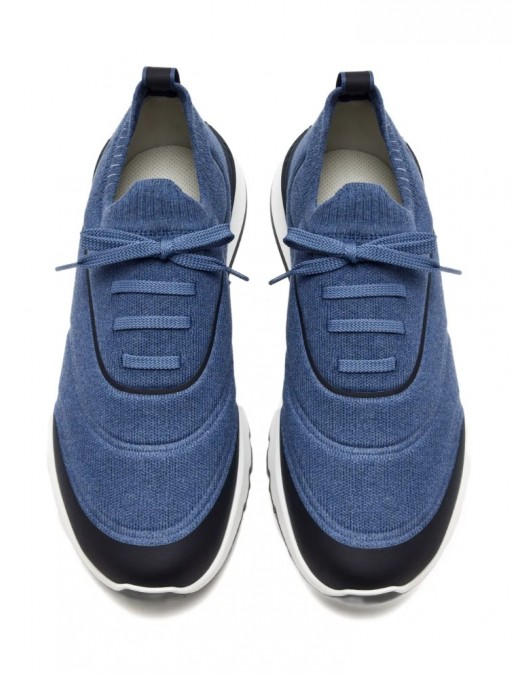 Sneakers, BRUNELLO CUCINELLO, Runners lace-up sneakers, Blue - MZUAUFO340CIK60