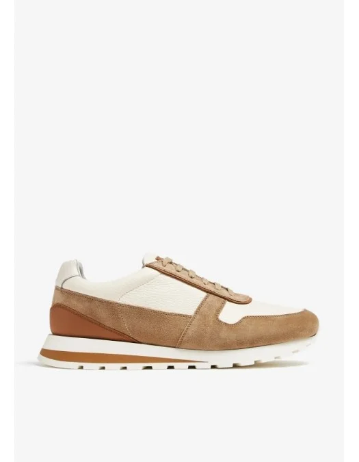 Sneakers BRUNELLO CUCINELLI, Grained Calfskin, Beige