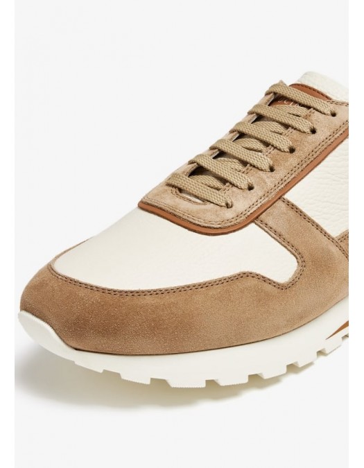 Sneakers BRUNELLO CUCINELLI, Grained Calfskin, Beige - MZUAVLA289CQP17