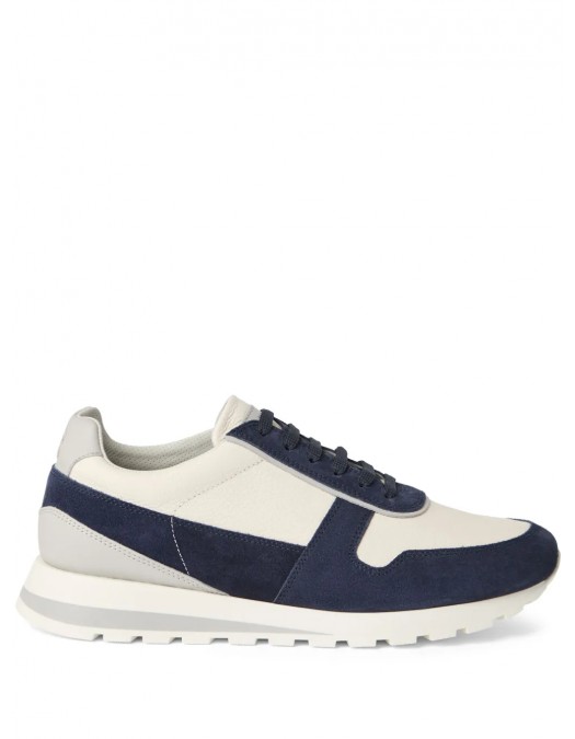 Sneakers BRUNELLO CUCINELLI, Panelled Detail, Low Top, Navy Blue - MZUESLA289CBD88