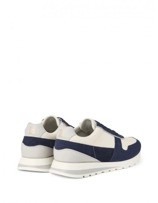 Sneakers BRUNELLO CUCINELLI, Panelled Detail, Low Top, Navy Blue - MZUESLA289CBD88