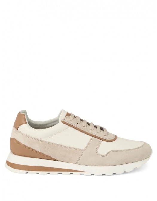 Sneakers BRUNELLO CUCINELLI, Panelled Detail, Low Top, Light Beige - MZUESLA289CJI86