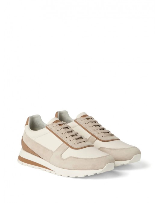 Sneakers BRUNELLO CUCINELLI, Panelled Detail, Low Top, Light Beige - MZUESLA289CJI86