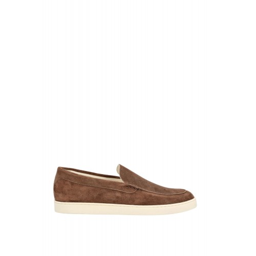 Loafers BRUNELLO CUCINELLI, Logo, Herringbone Pattern, Suede, Maro