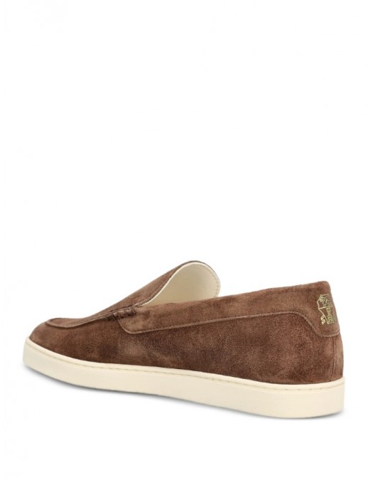 Loafers BRUNELLO CUCINELLI, Logo, Herringbone Pattern, Suede, Maro - MZUHVSP335C7959