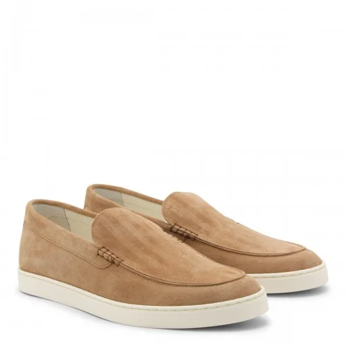 Loafers BRUNELLO CUCINELLI, Logo, Herringbone Pattern, Suede, Beige
