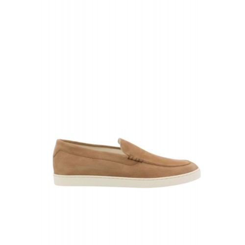 Loafers BRUNELLO CUCINELLI, Logo, Herringbone Pattern, Suede, Beige