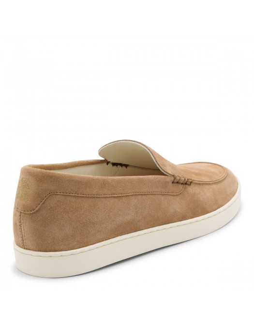Loafers BRUNELLO CUCINELLI, Logo, Herringbone Pattern, Suede, Beige - MZUHVSP335C7962