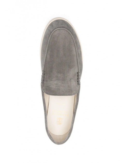 Loafers BRUNELLO CUCINELLI, topstitched leather loafers, Gri - MZUHVSP335C7972