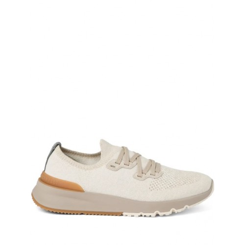 Sneakers BRUNELLO CUCINELLI, Knitted Detail, Low Top, Beige Sneakers BRUNELLO CUCINELLI, Knitted Detail, Low Top, Beige