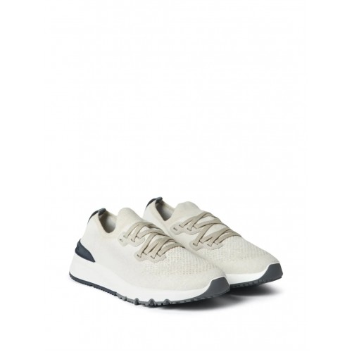 Sneakers BRUNELLO CUCINELLI, Perforated Detail, Low Top, White Sneakers BRUNELLO CUCINELLI, Perforated Detail, Low Top, White