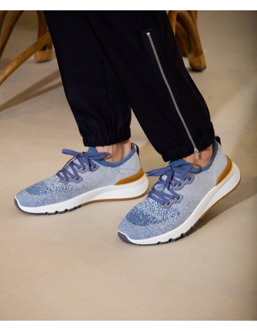 Sneakers BRUNELLO CUCINELLI, Mesh Design, Low Top, Blue - MZUKISO250CYP09