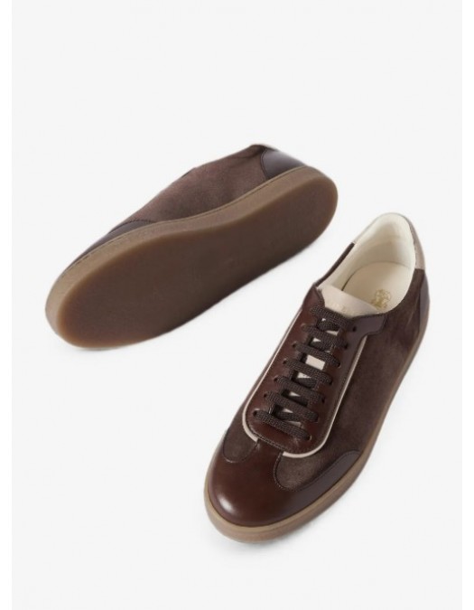 Sneakers BRUNELLO CUCINELLI, suede and polished calfskin - MZULDGJ336CXY42