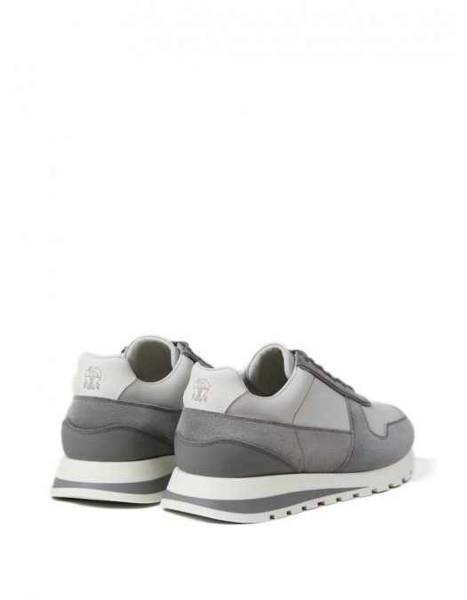 Sneakers BRUNELLO CUCINELLI, Grained Calfskin, Grey - MZUPSGA289CVY44