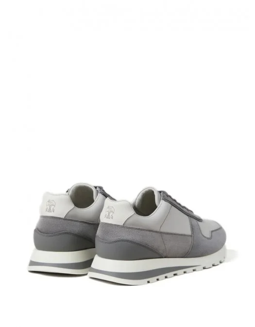 Sneakers BRUNELLO CUCINELLI, Grained Calfskin, Grey - MZUPSGA289CVY44 Sneakers BRUNELLO CUCINELLI, Grained Calfskin, Grey - MZUPSGA289CVY44