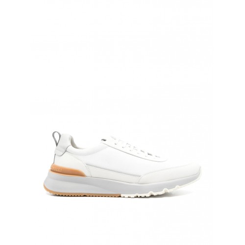 Sneakers BRUNELLO CUCINELLI, Knitted Detail, Low Top, White Sneakers BRUNELLO CUCINELLI, Knitted Detail, Low Top, White