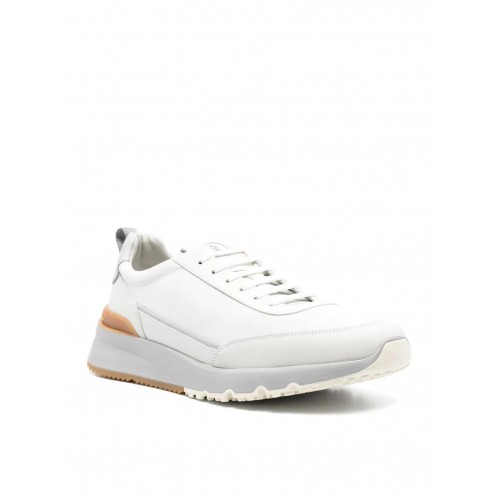 Sneakers BRUNELLO CUCINELLI, Knitted Detail, Low Top, White Sneakers BRUNELLO CUCINELLI, Knitted Detail, Low Top, White