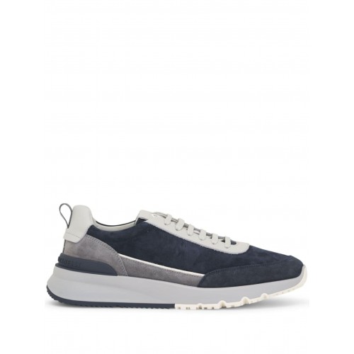 Sneakers BRUNELLO CUCINELLI, Grained Calfskin, Logo Insert, Navy Blue Sneakers BRUNELLO CUCINELLI, Grained Calfskin, Logo Insert, Navy Blue