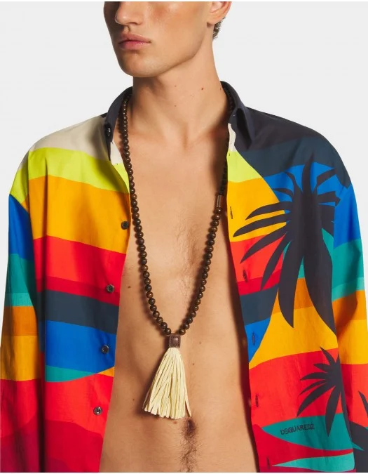 COLIER DSQUARED2, Summer Lovers, Wooden Beads, Tassel, Brown - NEM0013285004925080UNI COLIER DSQUARED2, Summer Lovers, Wooden Beads, Tassel, Brown - NEM0013285004925080UNI