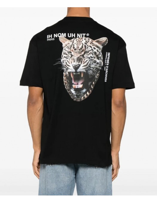 Tricou IH NOM UH NIT,  Leopard Print, Small Logo, Black - NUS25239009