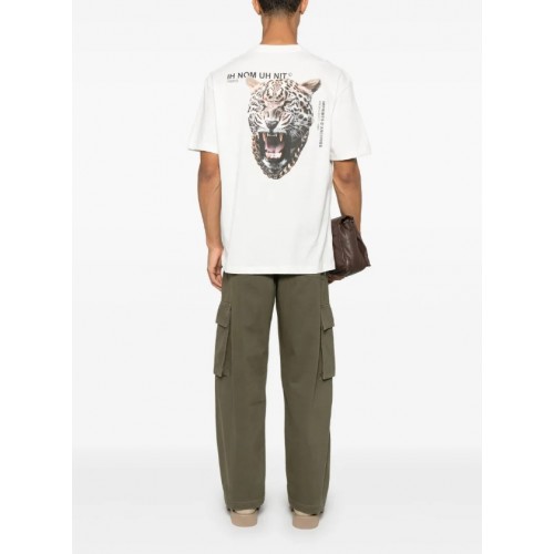 Tricou IH NOM UH NIT, Leopard Print, Small Logo, White  Tricou IH NOM UH NIT, Leopard Print, Small Logo, White