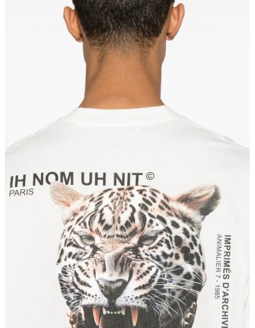 Tricou IH NOM UH NIT, Leopard Print, Small Logo, White - NUS25239081