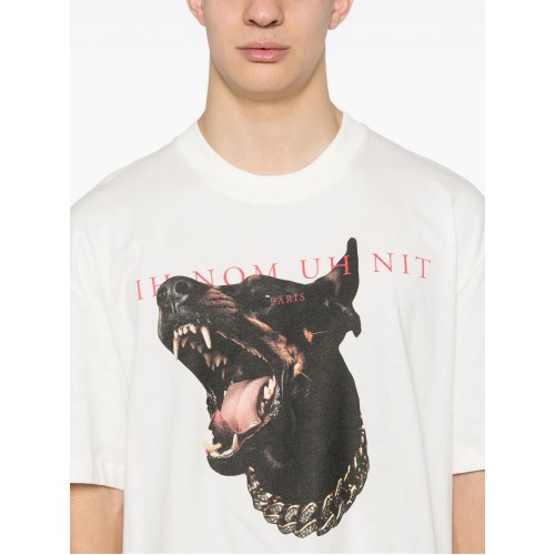 Tricou IH NOM UH NIT, Dobermann Print, White Tricou IH NOM UH NIT, Dobermann Print, White