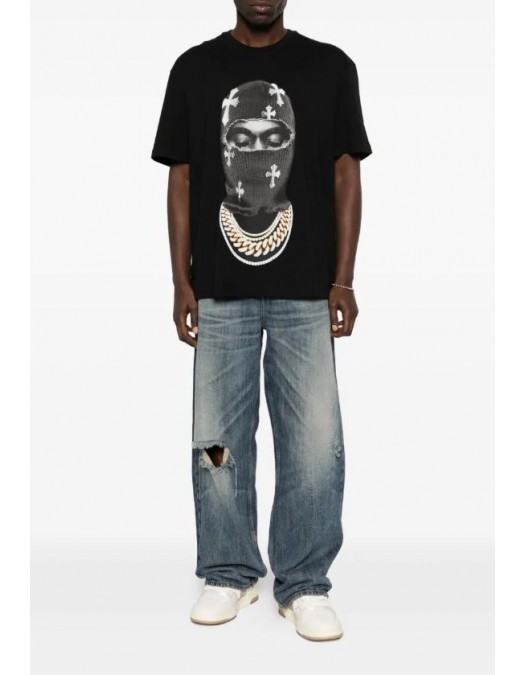 Tricou IH NOM UH NIT, Mask Crosses Print, All Black - NUS26217009
