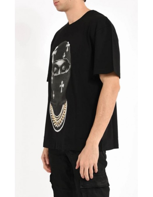 Tricou IH NOM UH NIT, Mask Crosses Print, All Black - NUS26217009
