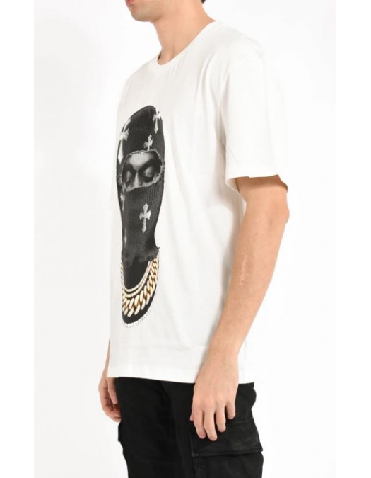 Tricou IH NOM UH NIT, Mask Crosses Print, All White - NUS26217081
